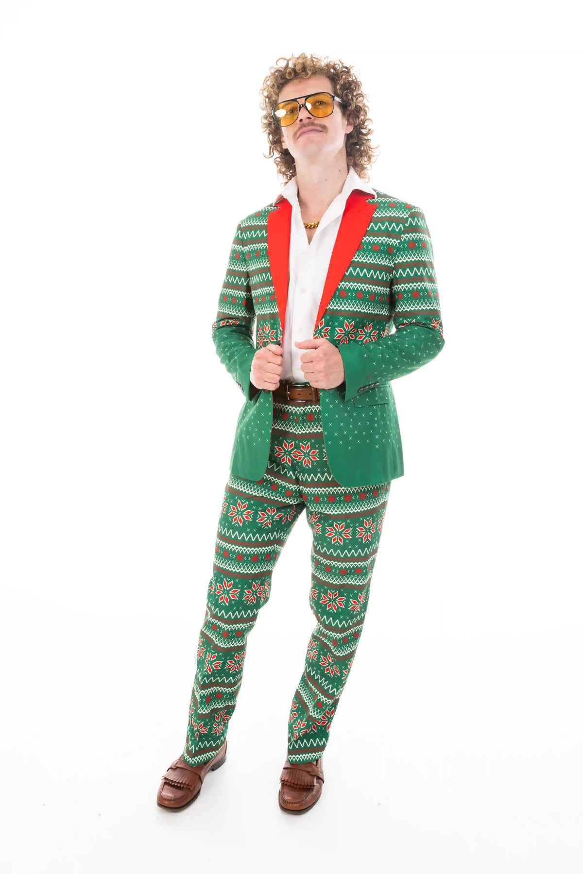 The Kris Kringle | Green Fair Isle Christmas Suit