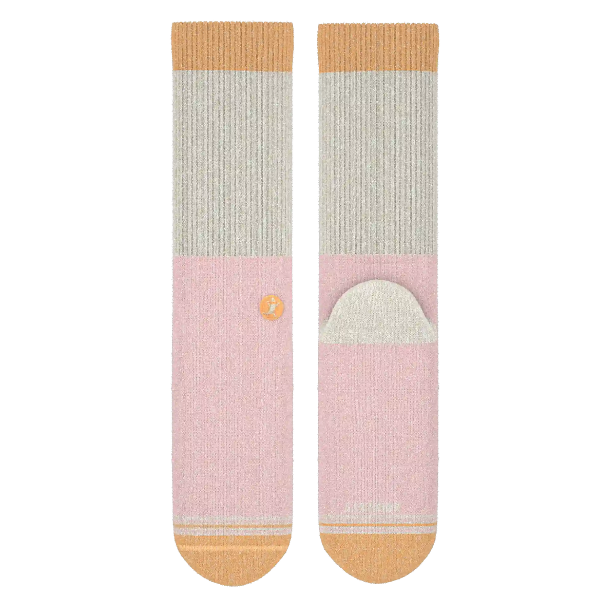 The Pinky Toes | Tri Color Block Heel Hammock™ Crew Socks