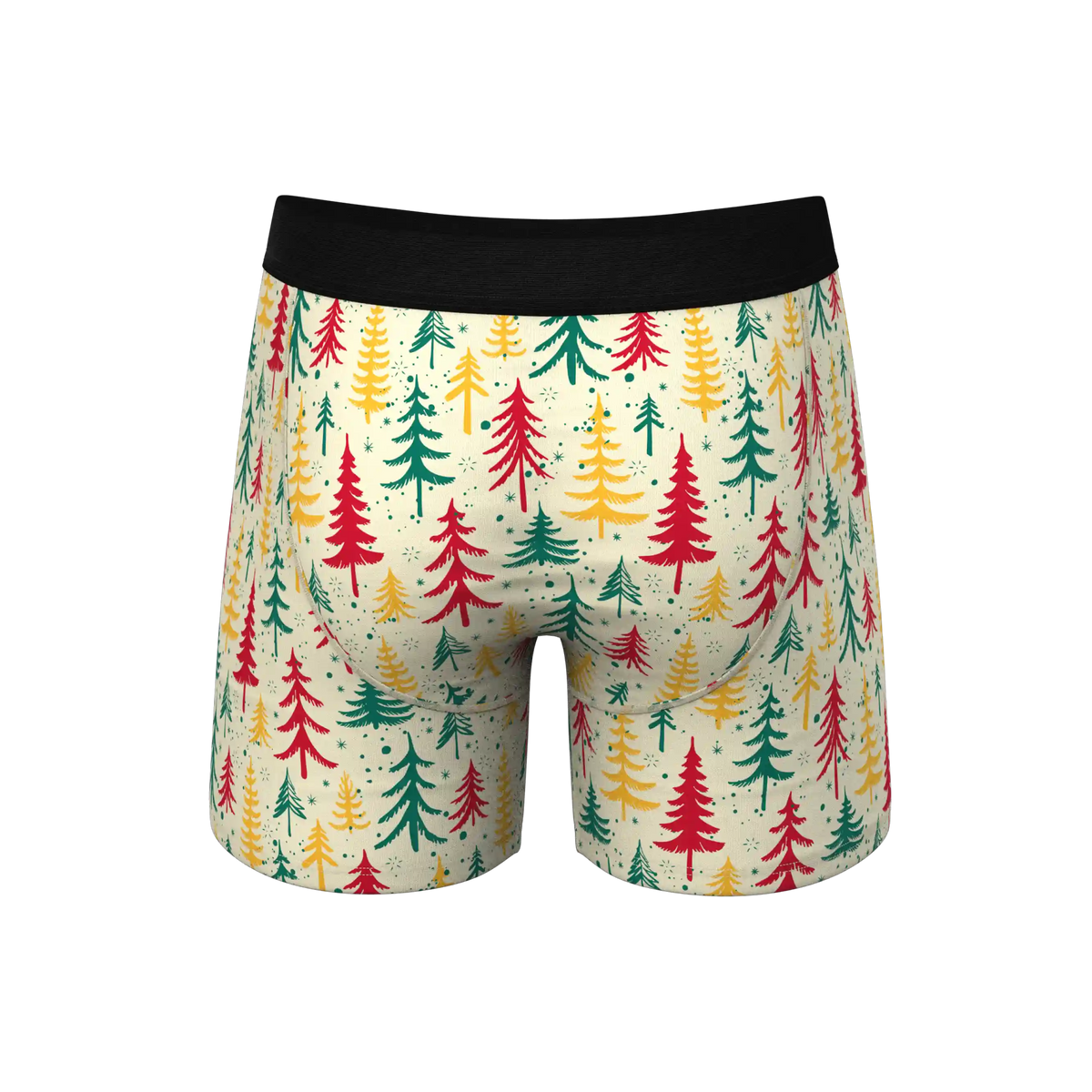 The Pine Tree Playboy | Retro Christmas Trees Ball Hammock® Pouch Underwear With Fly