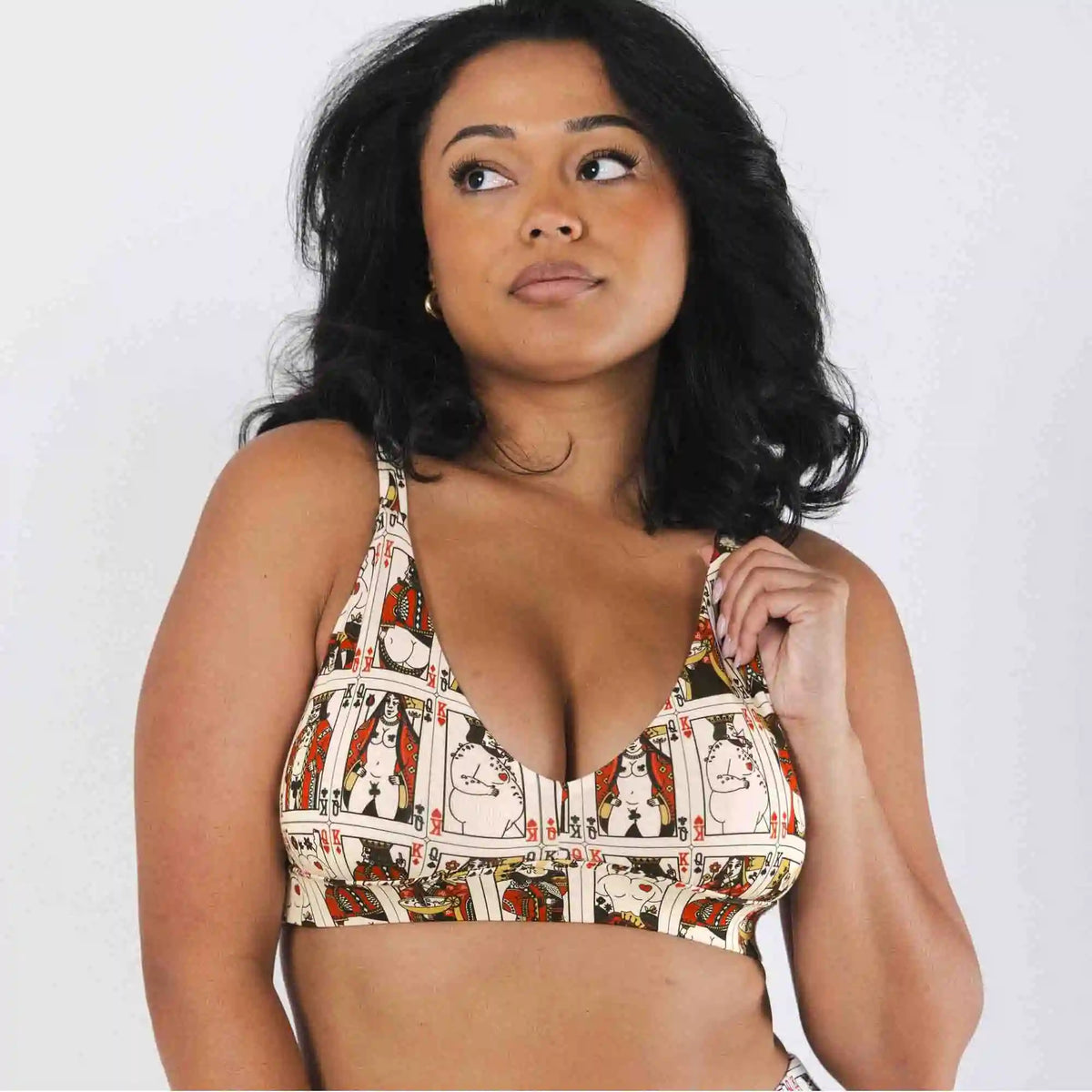 The Bottomless Blackjack | Vintage Playing Cards Boob Hammock™ Plunge Bralette