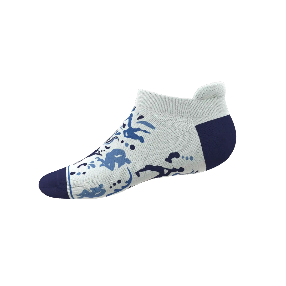 The Risqué Rorschach | Naughty Blue Willow Heel Hammock™ Ankle Socks