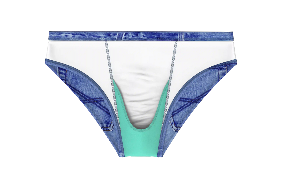 The Daytona Dong Sarong | Denim Print Swim Brief