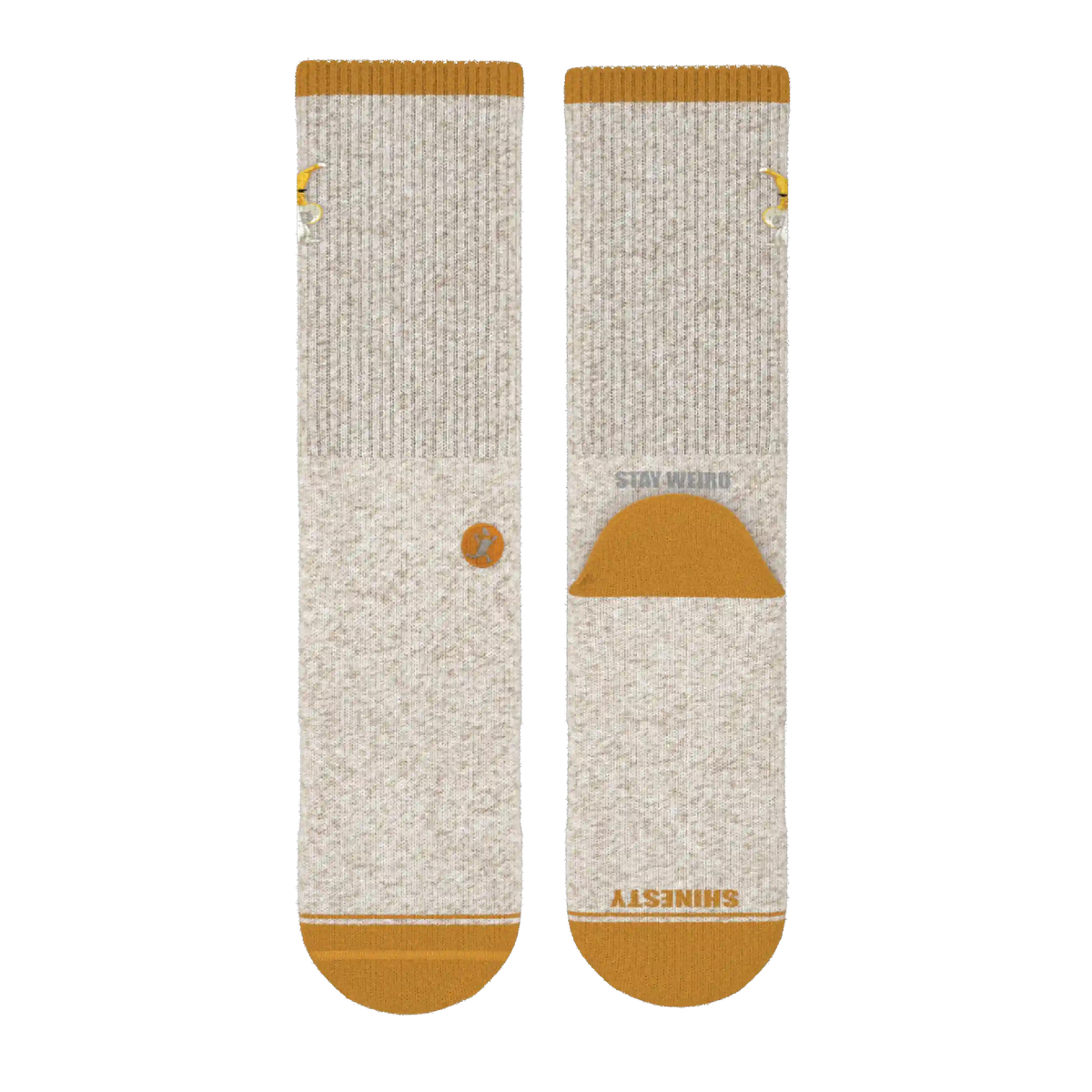 The Banana Jam | Tan and Mustard Heel Hammock™ Crew Socks