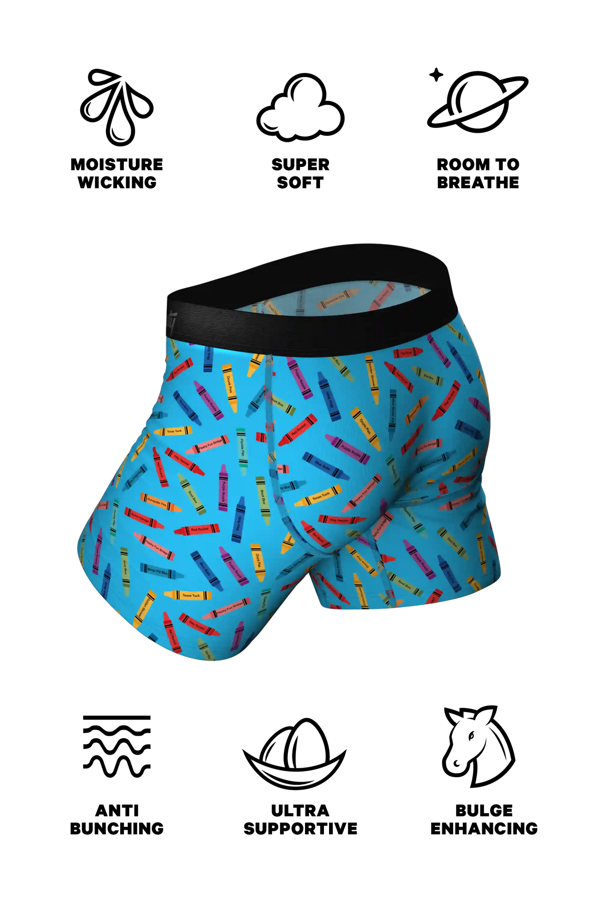 The 69 Pack | Crayon Print Ball Hammock® Pouch Underwear With Fly