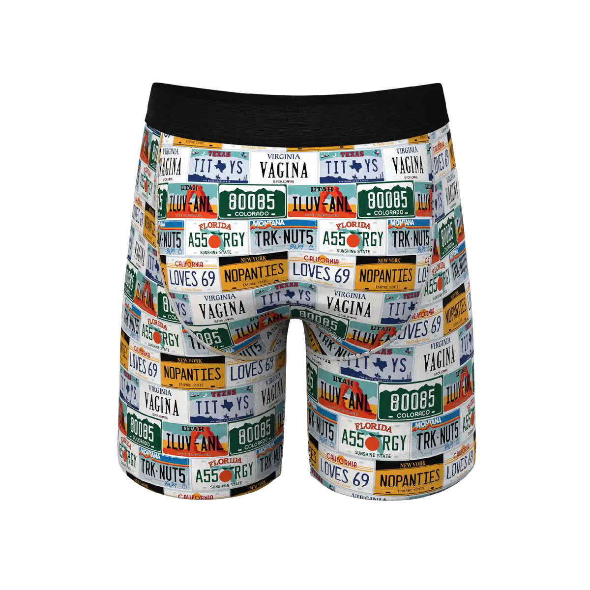 The DMV Catastrophe | License Plates Ball Hammock® Boxer - Long Leg