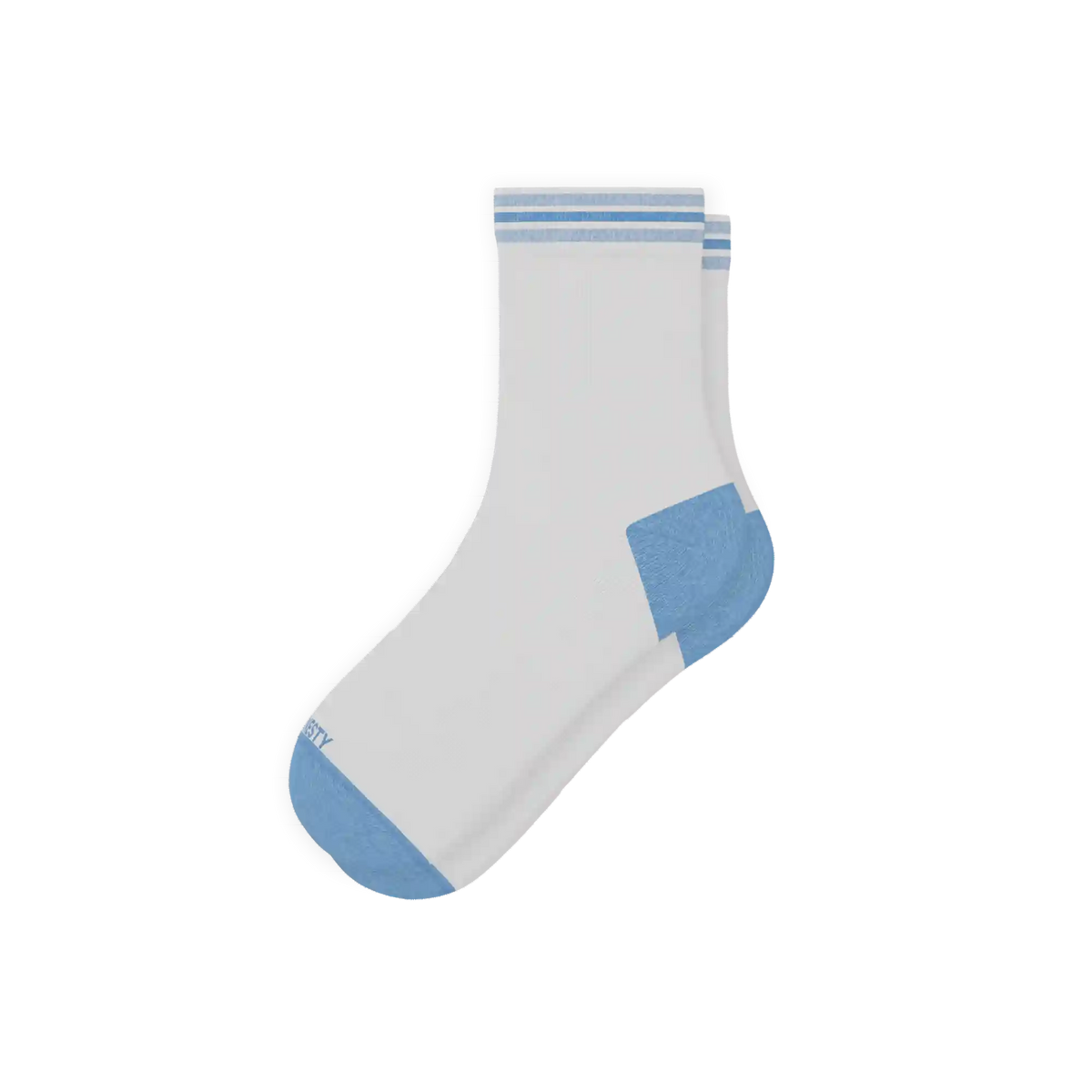 The Tickler | Powder Blue Stripe Heel Hammock™ Quarter Crew Socks