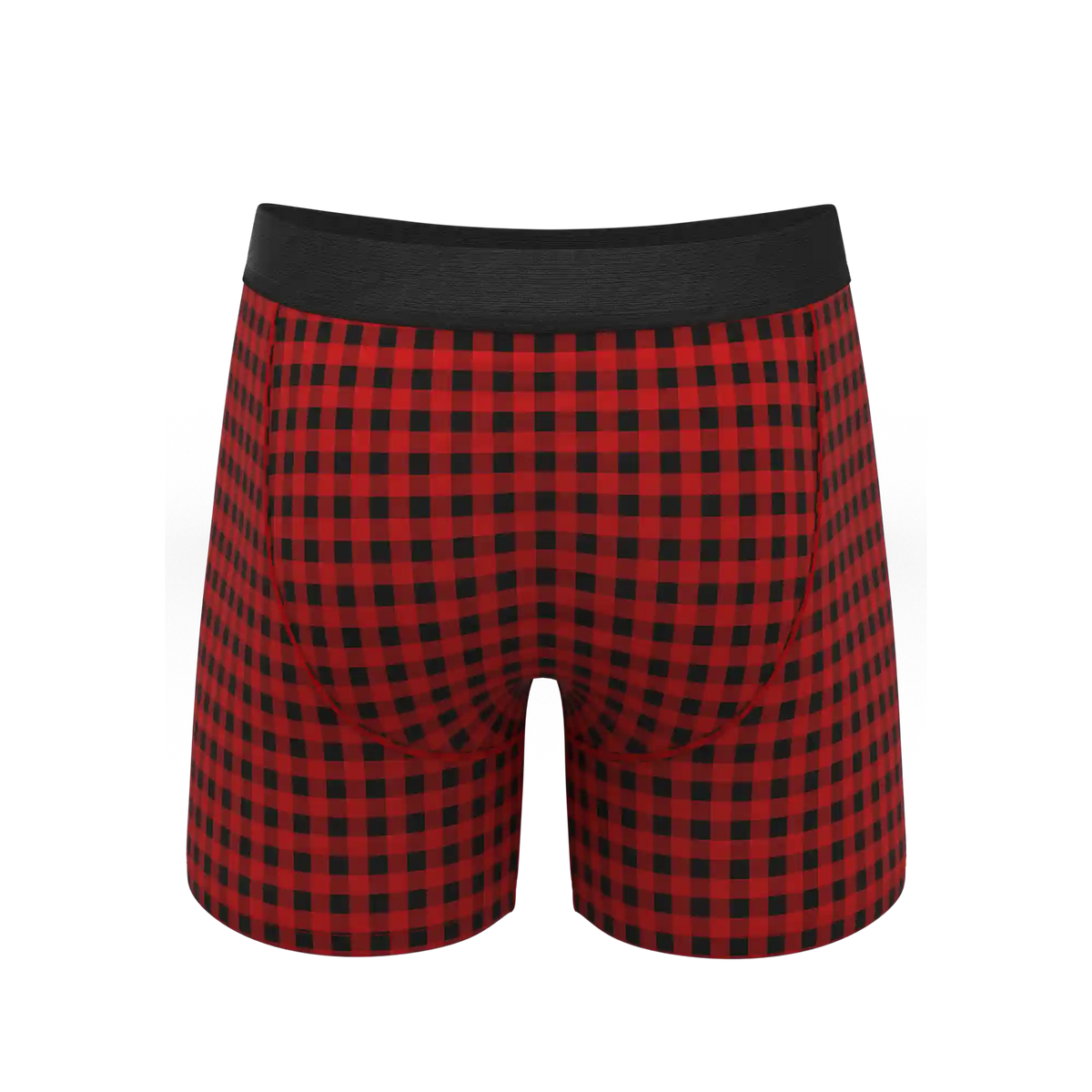 The Cardinal | Micro Buffalo Check Ball Hammock® Pouch Underwear With Fly