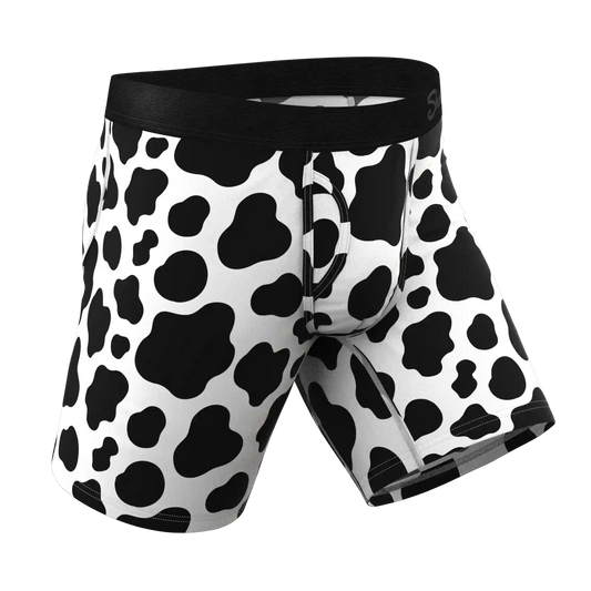 The Milk Me | Cow Print Ball Hammock® Boxer - Long Leg