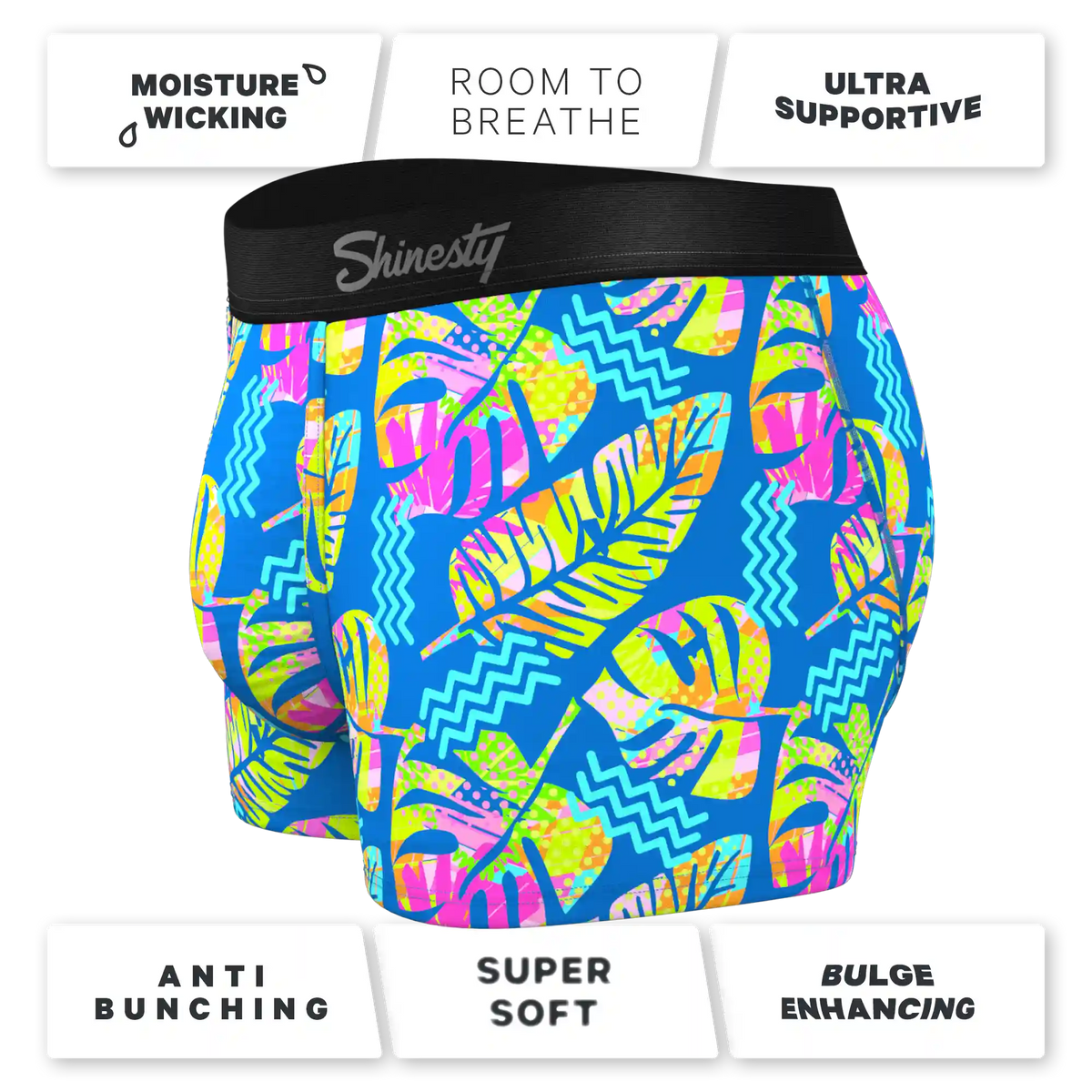The Oahu Rendezvous | Tropical Leaves Ball Hammock® Pouch Trunks Underwear