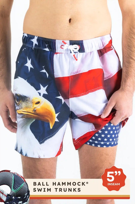 The Emblem | USA Eagle Ball Hammock® Pouch 5" Swim Trunks