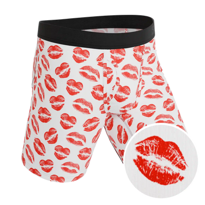 The Pucker Up | Lipstick Kiss Ball Hammock® Boxer - Long Leg