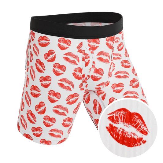 The Pucker Up | Lipstick Kiss Ball Hammock® Boxer - Long Leg
