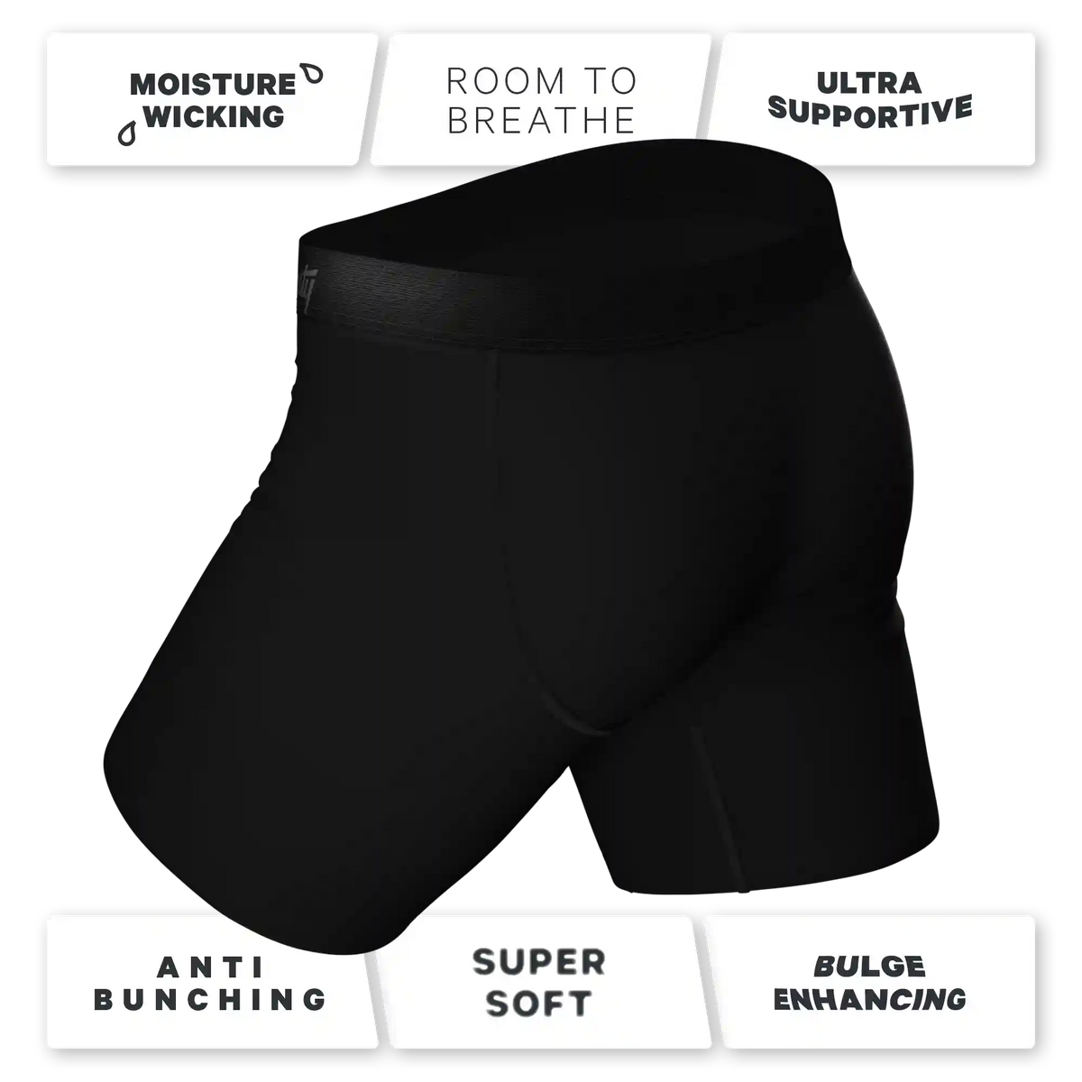 The 009 | Black Tuxedo Ball Hammock® Boxer - Long Leg
