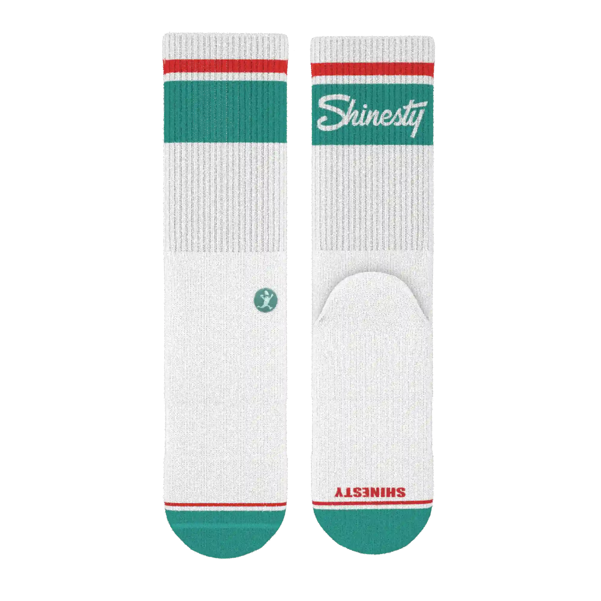 The Turks and Caicos | White and Teal Heel Hammock™ Crew Socks