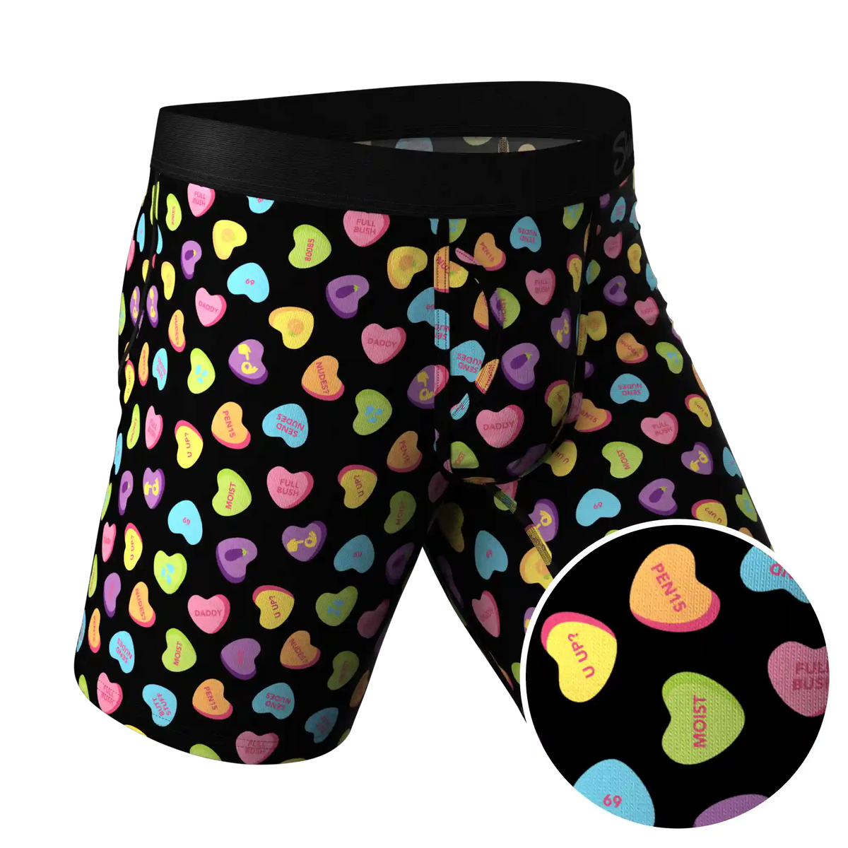 The Smooth Talker | Candy Hearts Ball Hammock® Boxer - Long Leg