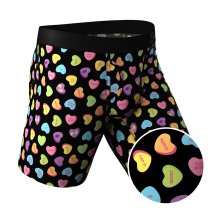 The Smooth Talker | Candy Hearts Ball Hammock® Boxer - Long Leg