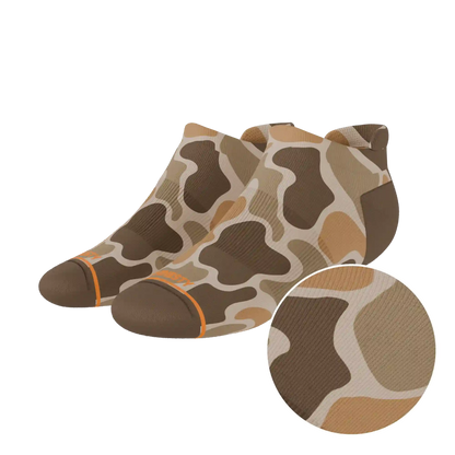 The Out Of Sight | Light Duck Camo Heel Hammock™ Ankle Socks