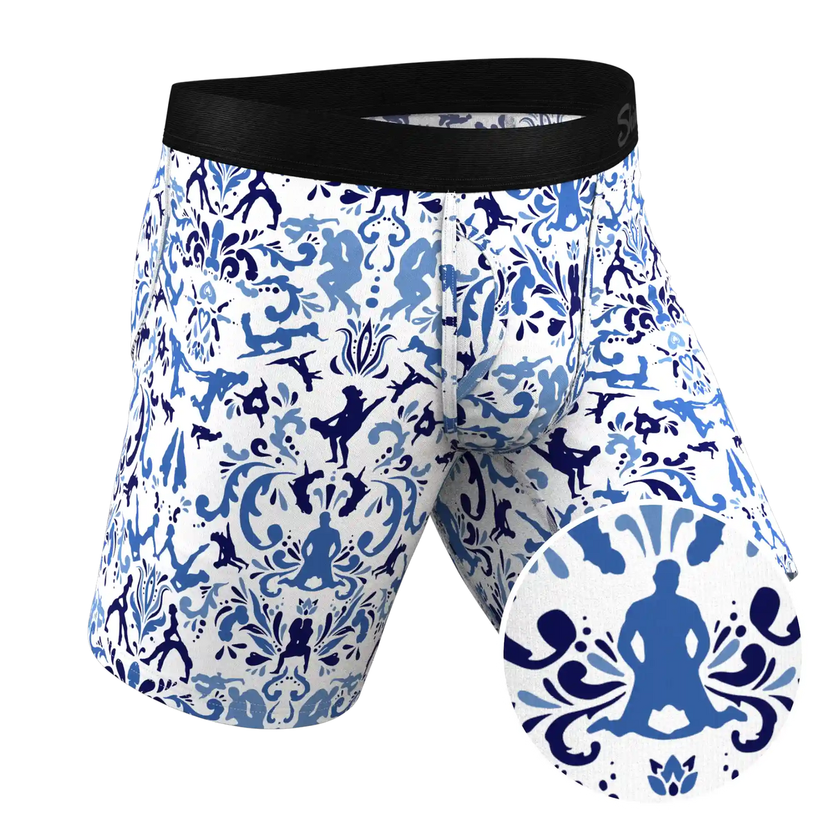 The Risqué Rorschach  | Blue Willow Ball Hammock® Boxer - Long Leg