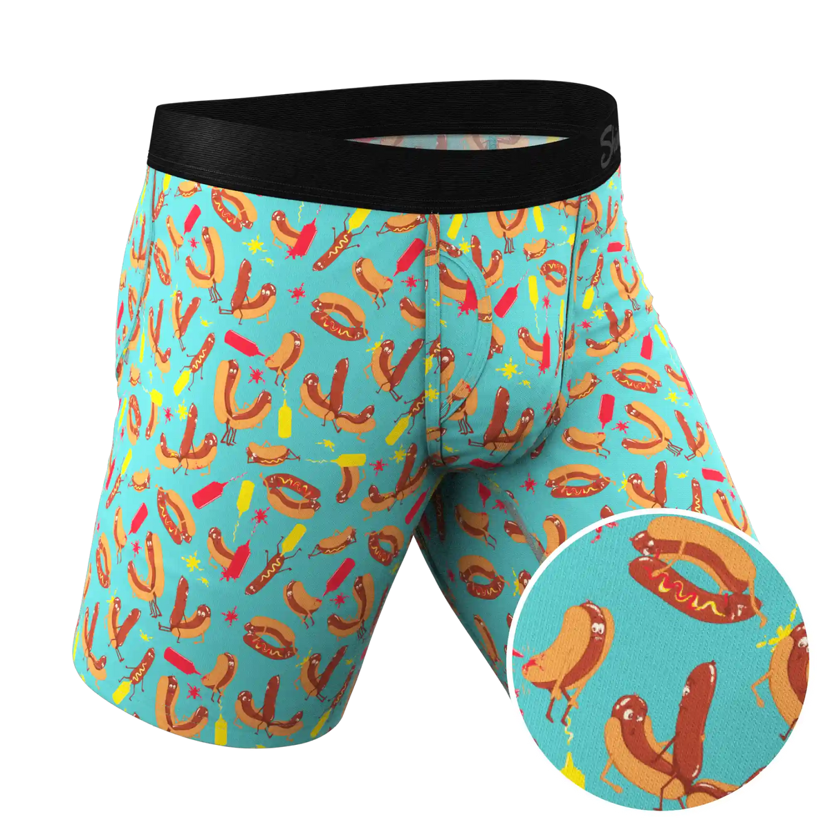 The Use a Condiment | Hot Dogs Ball Hammock® Boxer - Long Leg