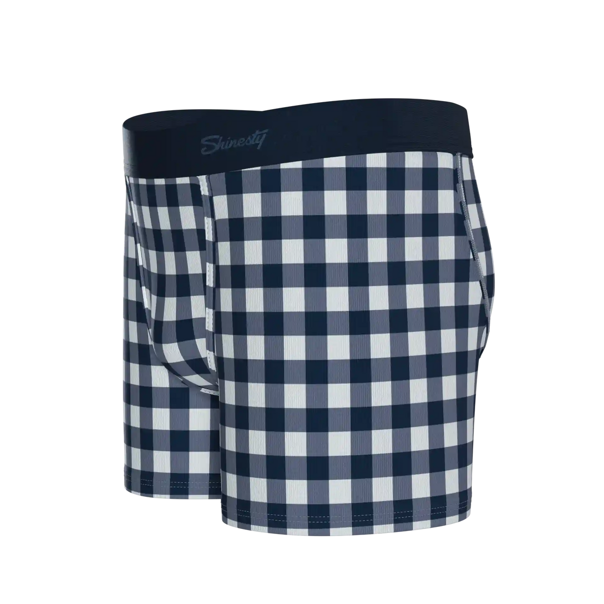 The Mad for Plaid | Navy Gingham Youth Boxer Briefs