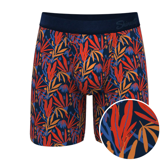 The San Diego Sunrise | Tropical Foliage Ball Hammock® Boxer - Long Leg