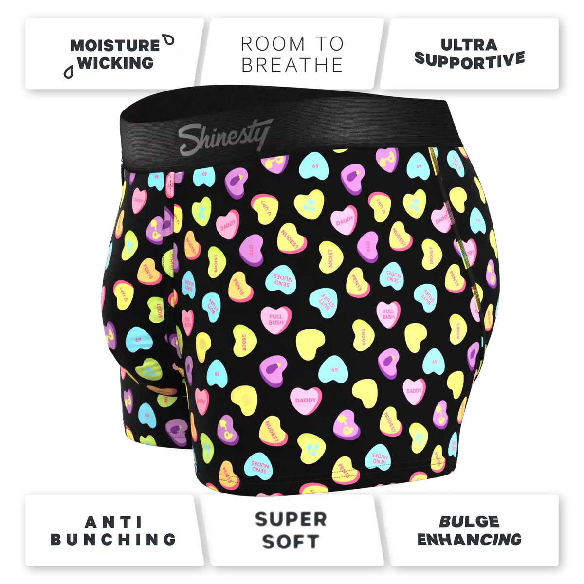 The Smooth Talker | Candy Hearts Ball Hammock® Pouch Trunks Underwear