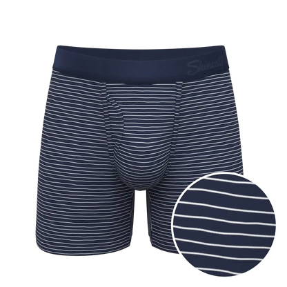 The Cheek Streak | White Stripe Ball Hammock® Pouch Underwear With Fly