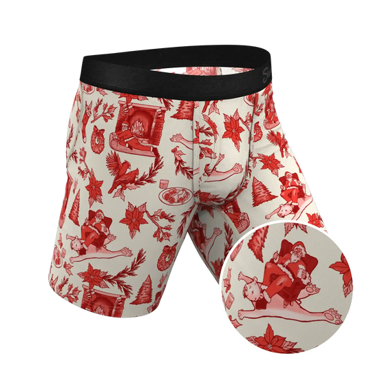 The Santa Slays | Christmas Toile Ball Hammock® Boxer - Long Leg