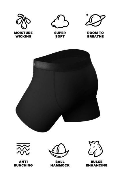 The Jack And Jane | Couples Black Ball Hammock® Boxer With Fly and Cheeky Pack