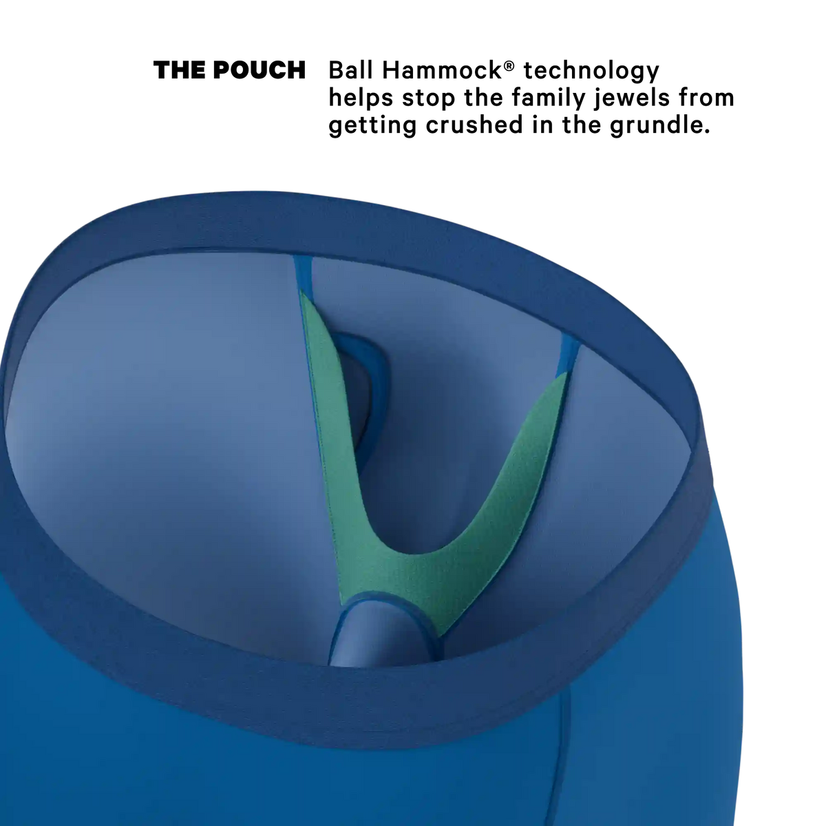 The Skydiver | Ocean Blue Ball Hammock® Boxer - Long Leg