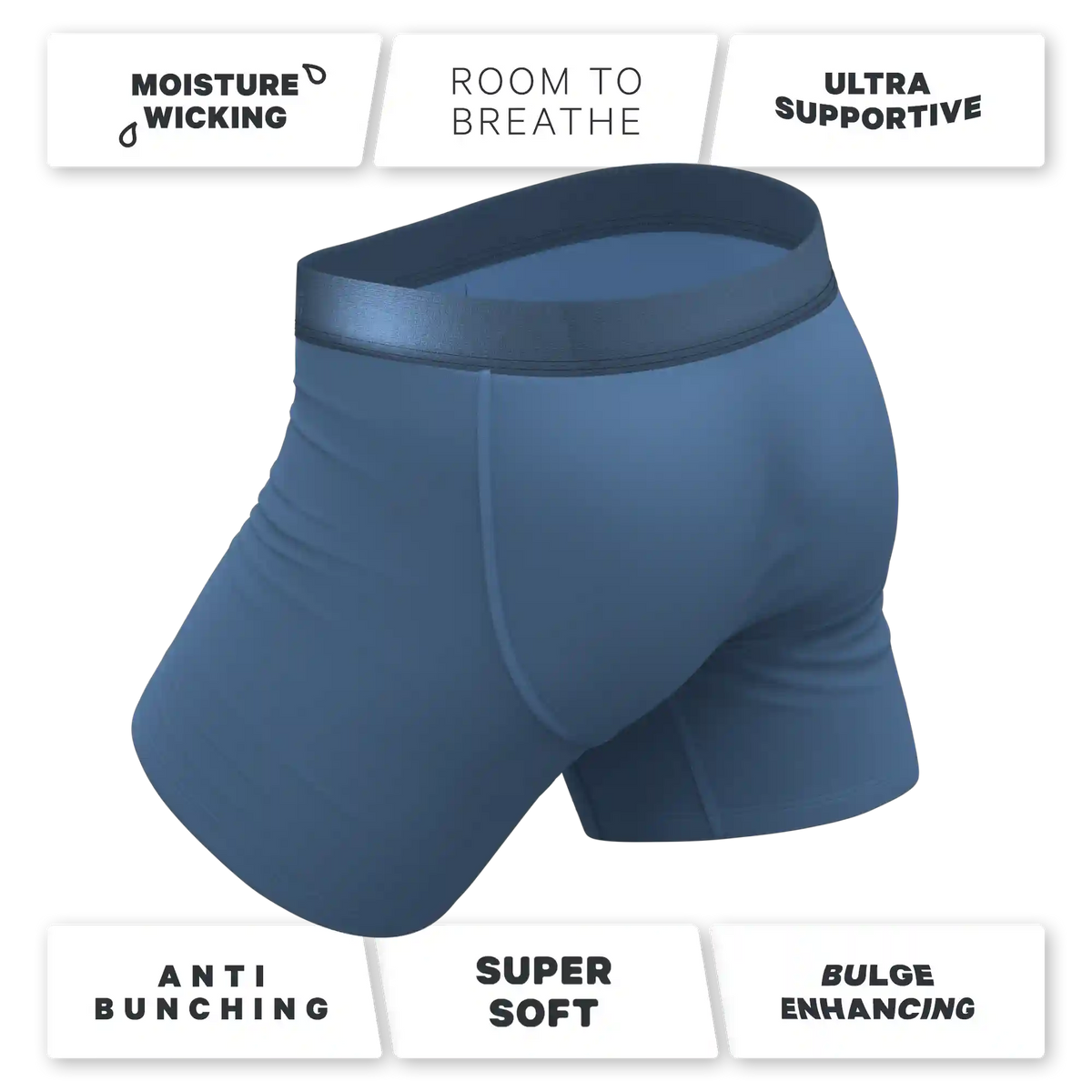 The Cool Cobalt | Slate Blue Ball Hammock® Pouch Underwear With Fly