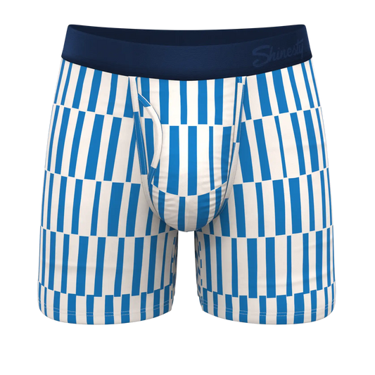 The Hamptons | Blue Mosaic Stripe Ball Hammock® Pouch Underwear With Fly
