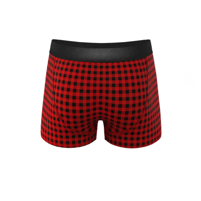 The Cardinal | Micro Buffalo Check Ball Hammock® Pouch Trunks Underwear