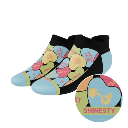 The Smooth Talker | Candy Hearts Heel Hammock™ Ankle Socks