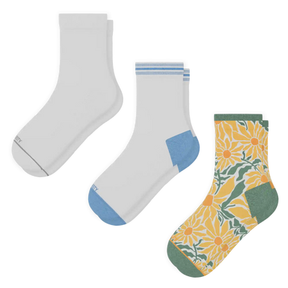 The Mother's Day Gift | Heel Hammock™ Quarter Crew Socks 3 Pack