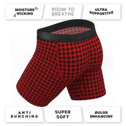 The Cardinal | Micro Buffalo Check Ball Hammock® Boxer - Long Leg