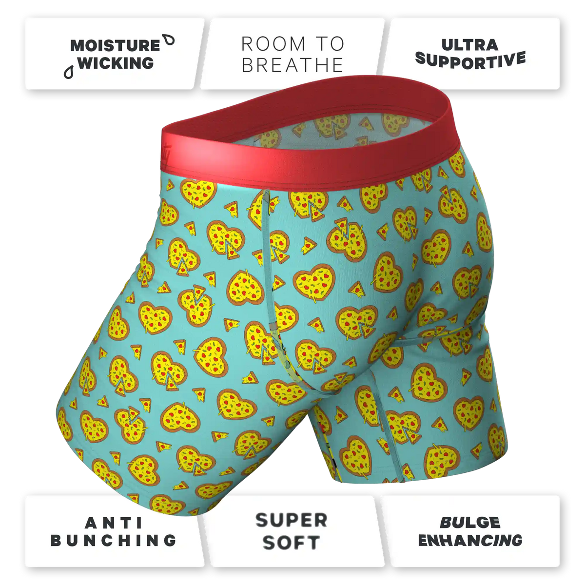 The Deep Dish | Pizza Hearts Ball Hammock® Boxer - Long Leg