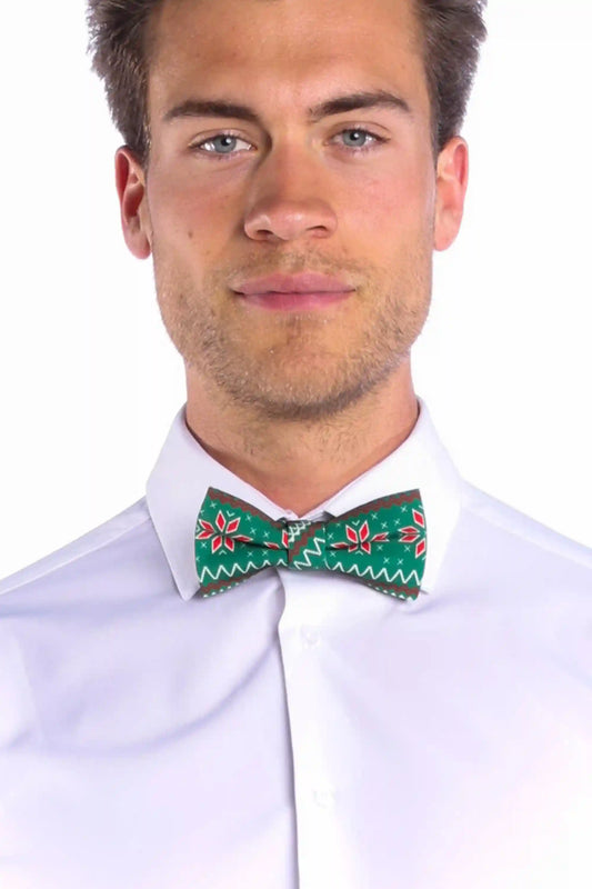 The Kris Kringle | Green Fair Isle Christmas Bow Tie