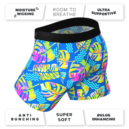 The Oahu Rendezvous | Tropical Leaves Ball Hammock® Pouch Underwear
