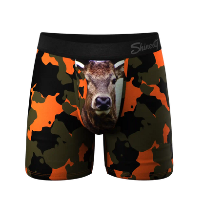 The Bambi Bunchers | Orange Camo Deer Ball Hammock® Pouch Underwear With Fly