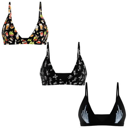 The Haunted Trio | Boob Hammock™ Triangle Bralette 3 Pack