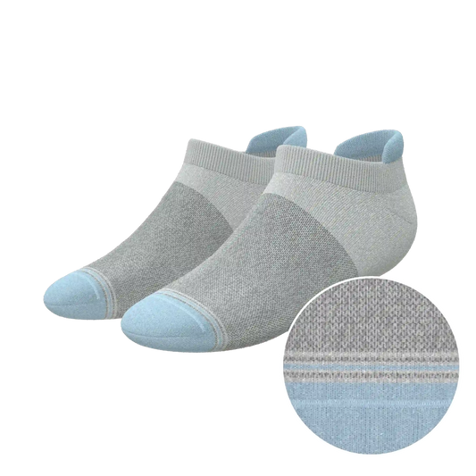 The Pacific Blue | Tri Color Block Heel Hammock™ Ankle Socks