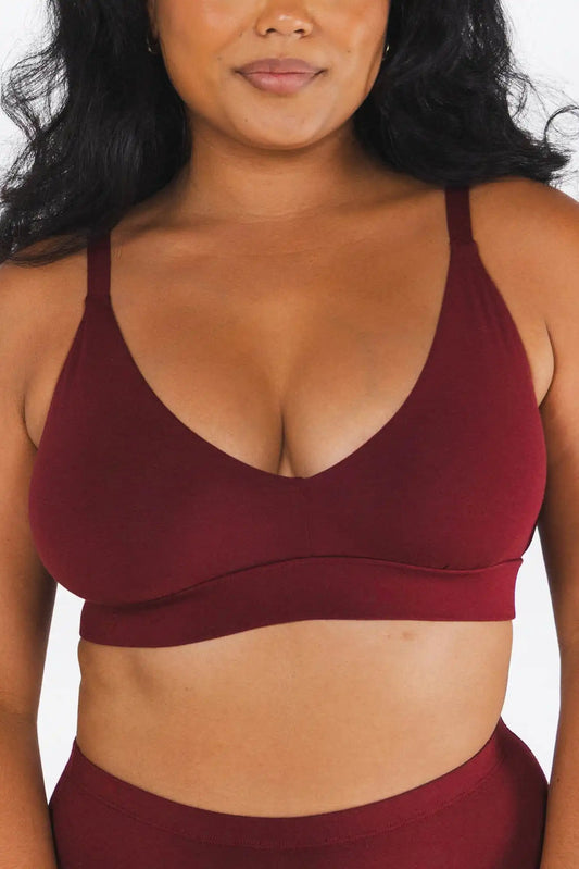 The Sommelier | Burgundy Boob Hammock™ Plunge Bralette