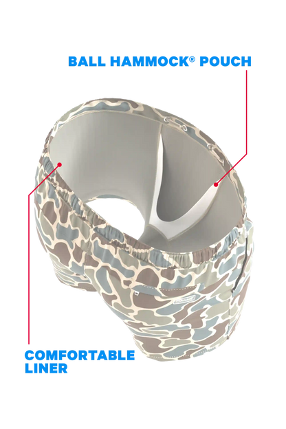 The Blender | Grey Duck Camo Ball Hammock® Pouch 8" Swim Trunks