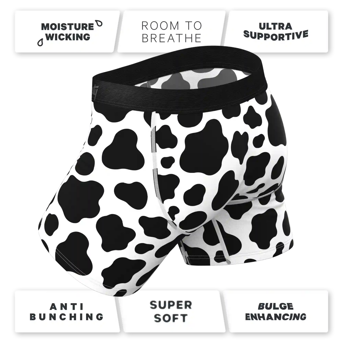 The Milk Me | Cow Print Ball Hammock® Pouch Underwear With Fly