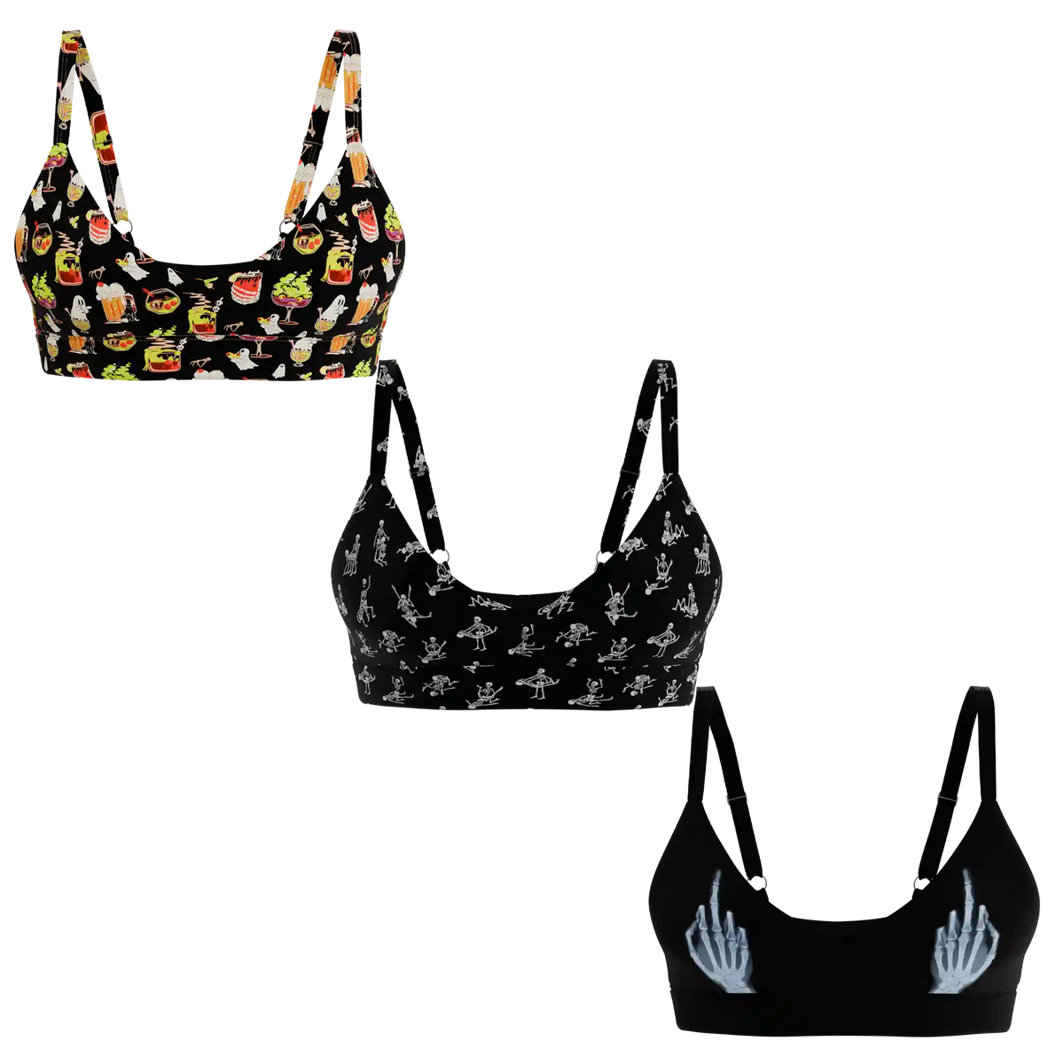The Haunted Trio | Boob Hammock™ Plunge Bralette 3 Pack
