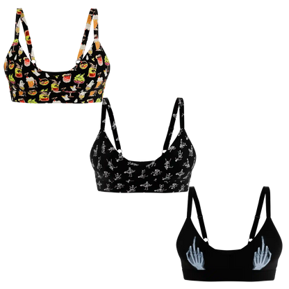 The Haunted Trio | Boob Hammock™ Plunge Bralette 3 Pack