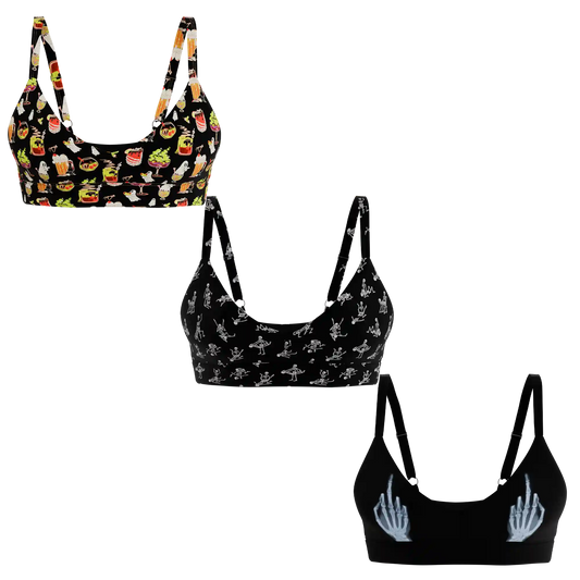The Haunted Trio | Boob Hammock™ Plunge Bralette 3 Pack