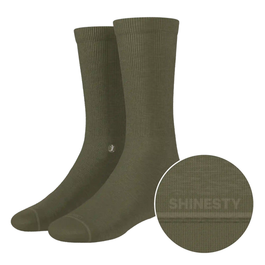 The Fields Of Green | Oil Green Heel Hammock™ Crew Socks
