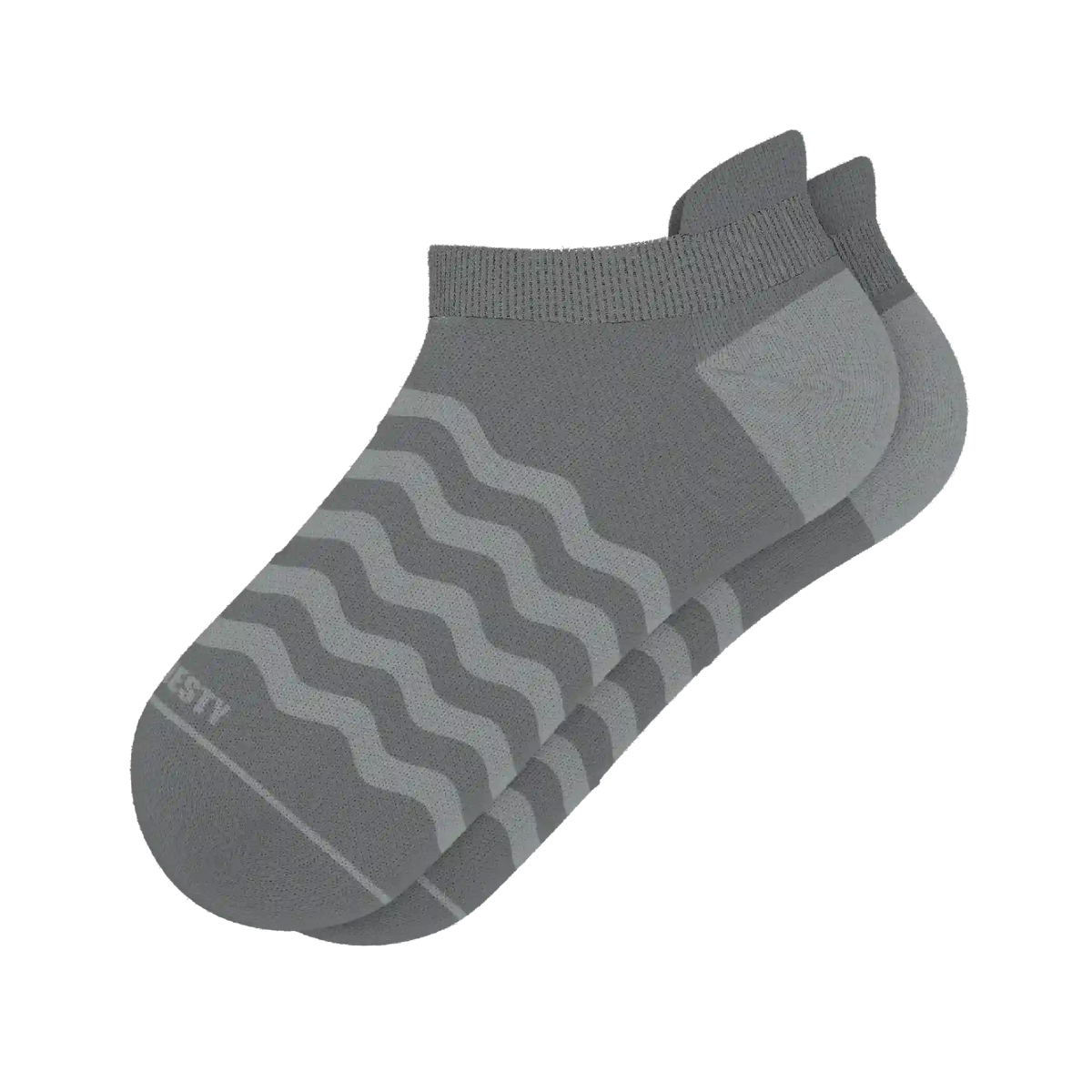 The Sleek | Gray Waves Heel Hammock™ Ankle Socks